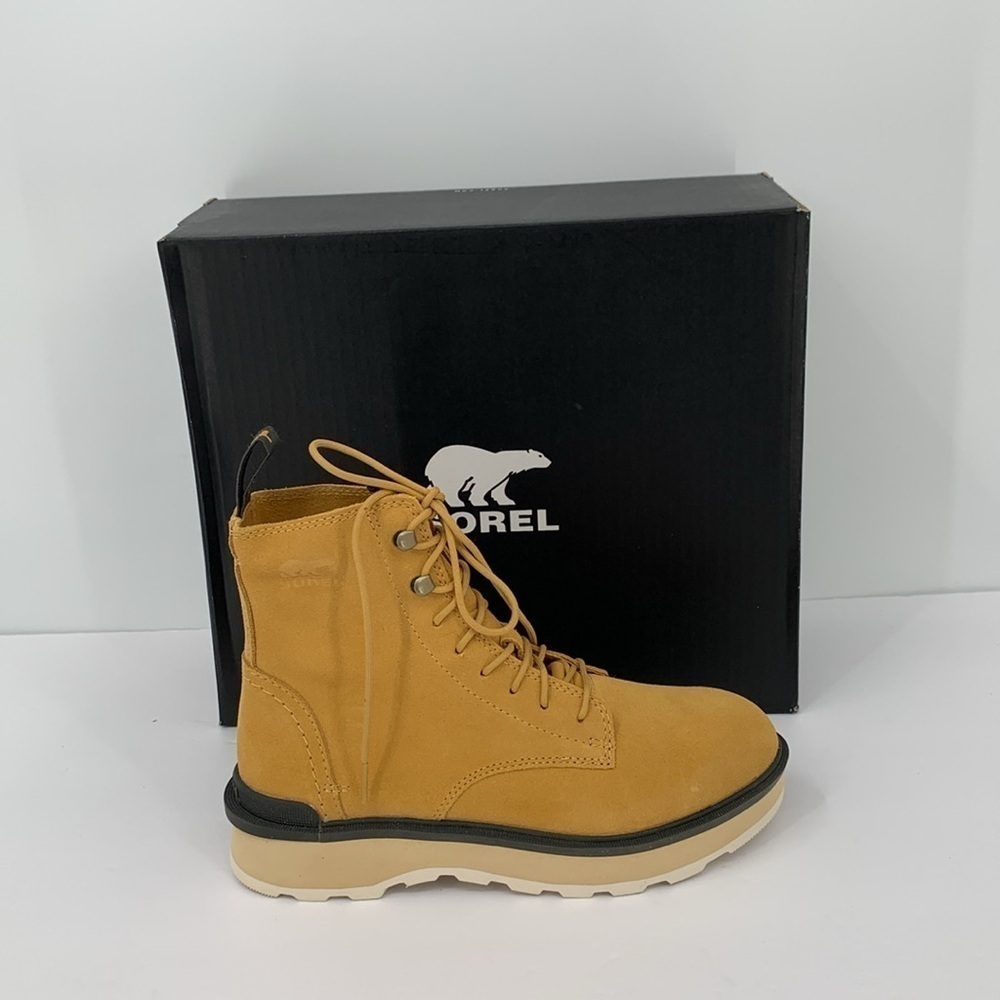 Sorel Hi-line lug boots suede leather waterproof chunky shoe winter tan new 10